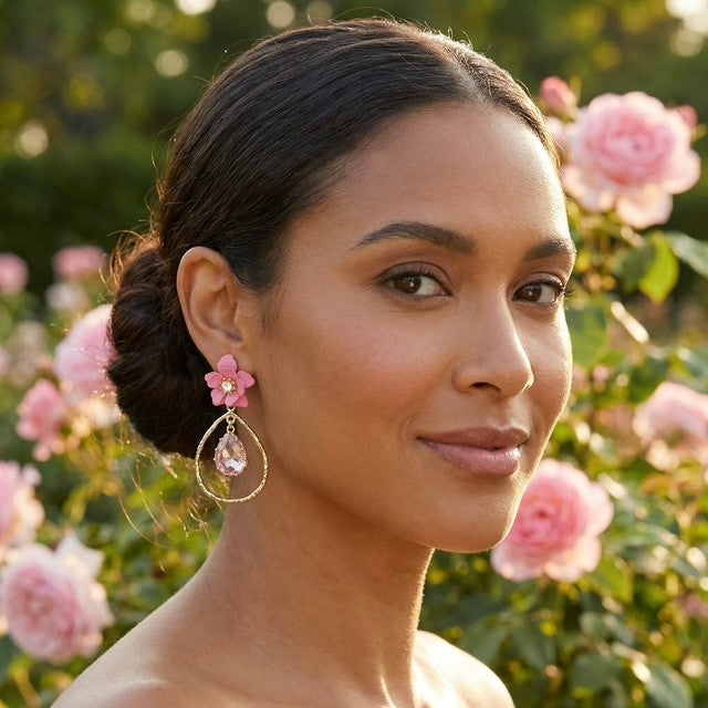Blush Bloom Hoops
