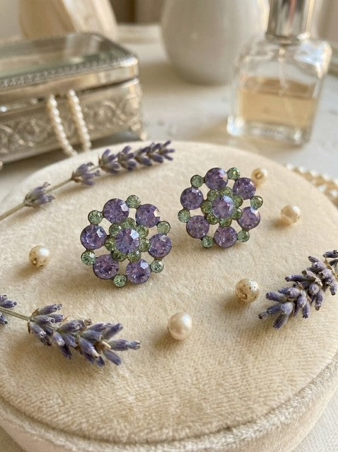 Amy Studs Mauve & Green