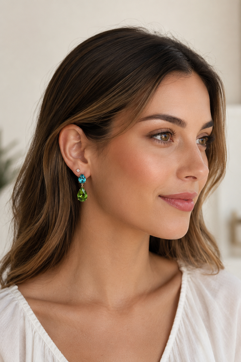 Millie Drops Aqua & Peridot
