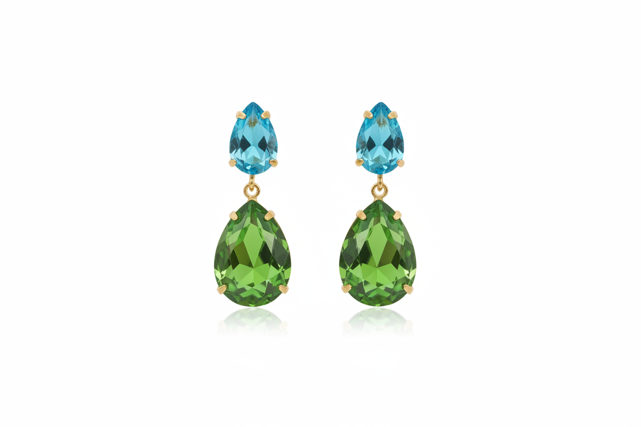 Millie Drops Aqua & Peridot